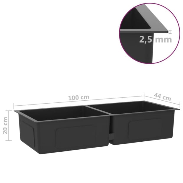 148775 Handmade Kitchen Sink Black Stainless Steel Image 7