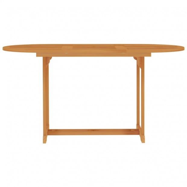 Garden Table 150x90x75 Cm Solid Teak Wood Oblong Image 2