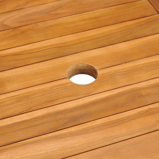 Garden Table 150x90x75 Cm Solid Teak Wood Oblong Image 5