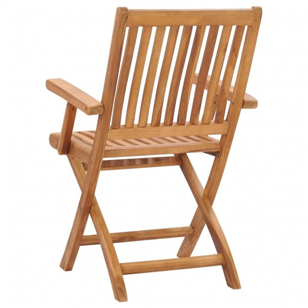 Folding Garden Chairs 2 Pcs Solid Teak Wood Image 5