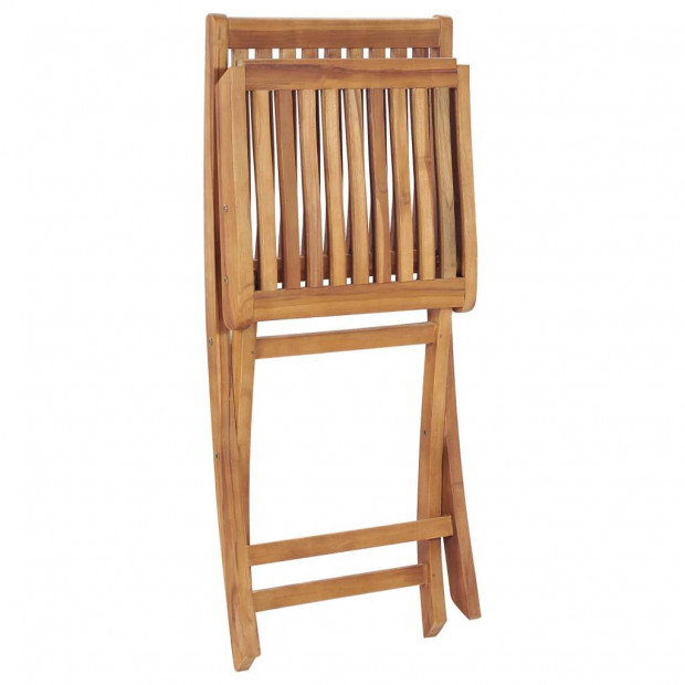 Folding Garden Chairs 1 Pc Solid Teak Wood Image 5