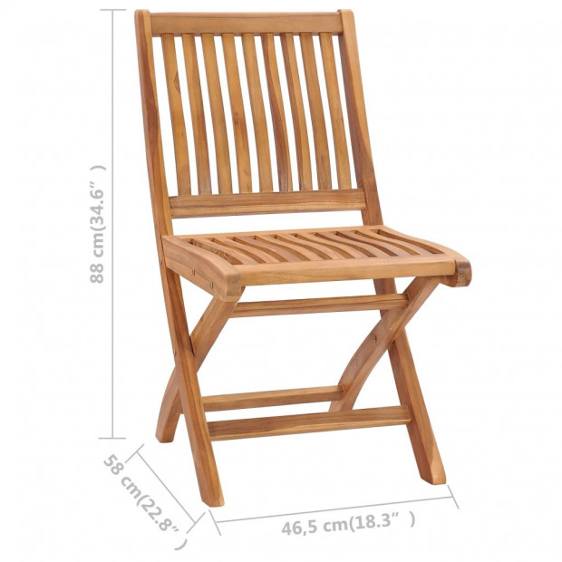 Folding Garden Chairs 1 Pc Solid Teak Wood Image 7