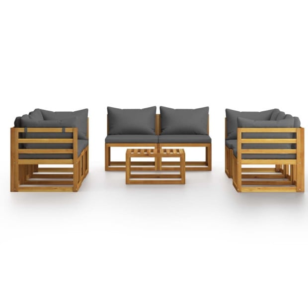 9 Piece Garden Lounge Set With Cushion Solid Acacia Wood Image 3