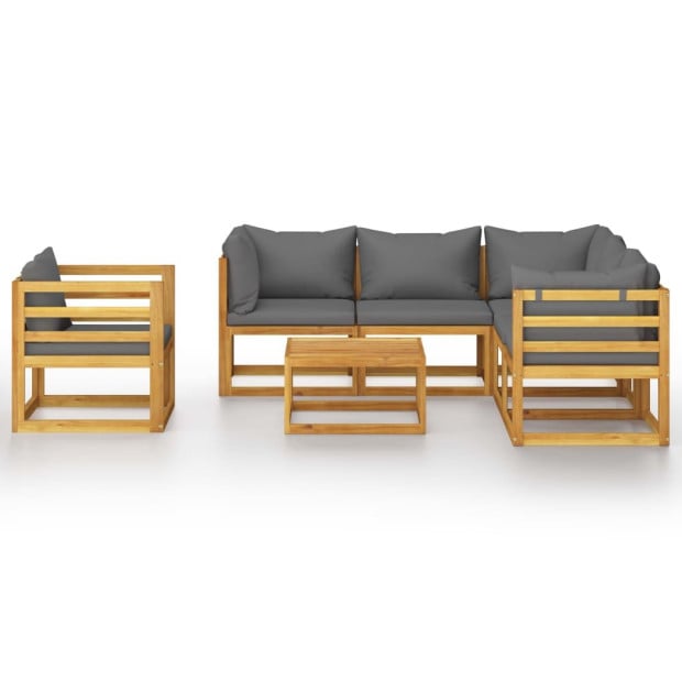 7 Piece Garden Lounge Set With Cushion Solid Acacia Wood Image 3