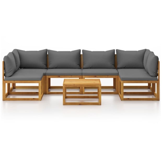 7 Piece Garden Lounge Set With Cushion Solid  Wood Image 3