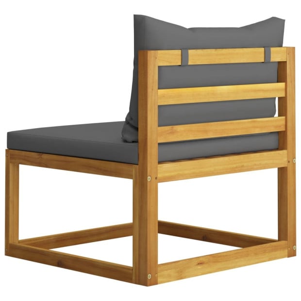 7 Piece Solid Acacia Wood Garden Lounge Set w/ Grey Cushions Image 9