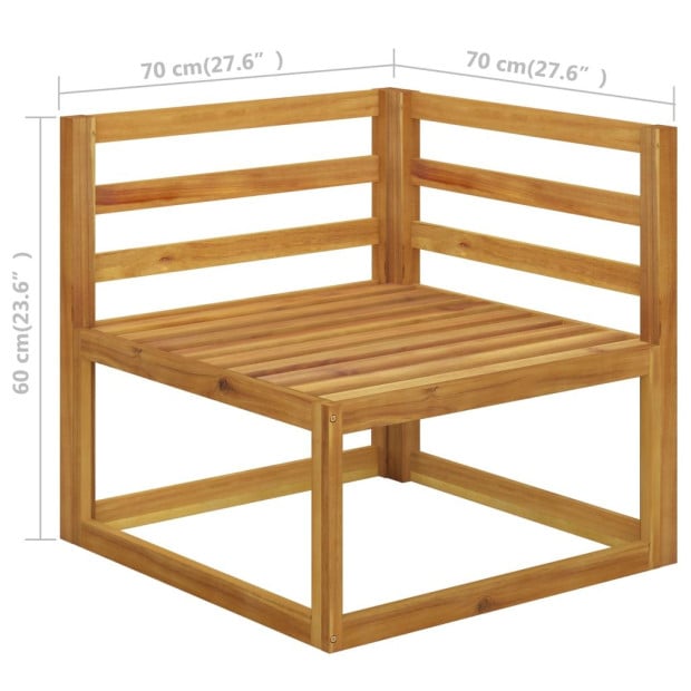 6 Piece Solid Acacia Wood Garden Lounge Set With Cream Cushion Image 10