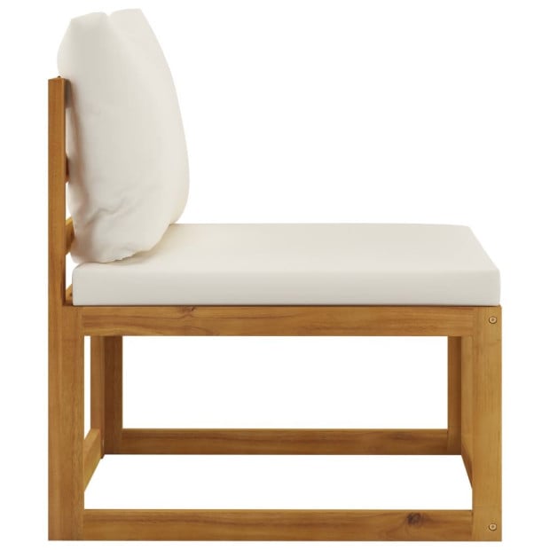 4-seater Garden Sofa With Cushion Cream Solid Acacia Wood Image 10