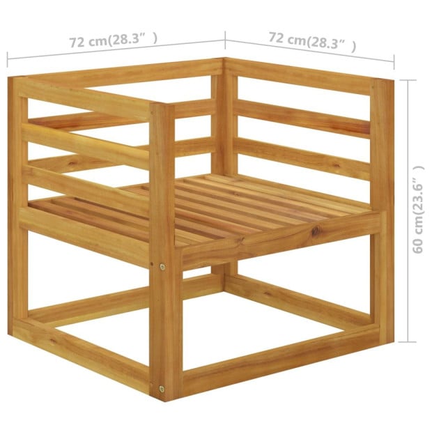 5 Piece Garden Lounge Set With Cushion Cream Solid Wood Image 11