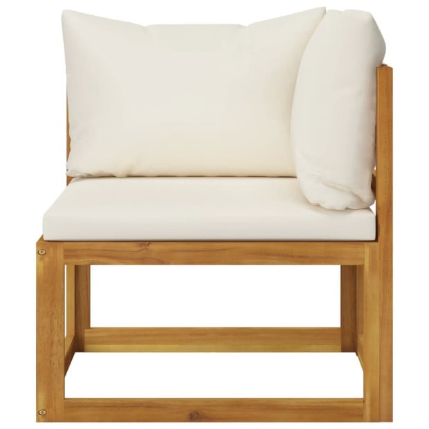 6 Piece Garden Lounge Set With 8 Back Cushions Solid Wood - Cream Image 5