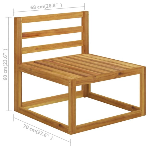 8 Piece Garden Lounge Set With Cushion Cream Solid Wood - 3 x Middle sofa Image 11