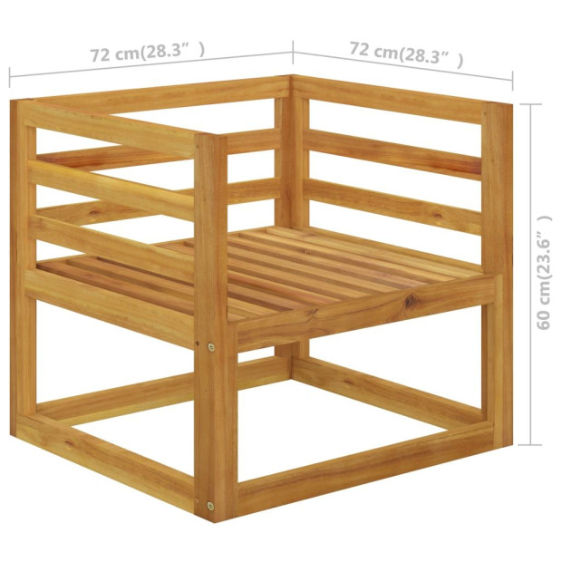 12 Piece Solid Acacia Wood Garden Lounge Set With Cushion Cream Image 9