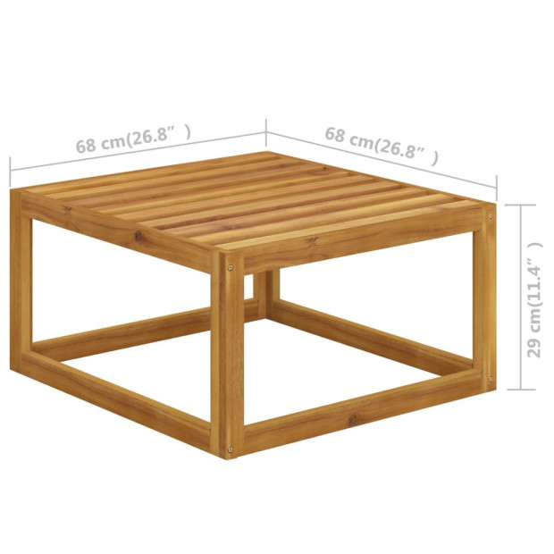 12 Piece Solid Acacia Wood Garden Lounge Set With Cushion Cream Image 10
