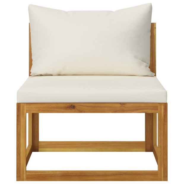 12 Piece Solid Acacia Wood Garden Lounge Set With Cushion Cream Image 11