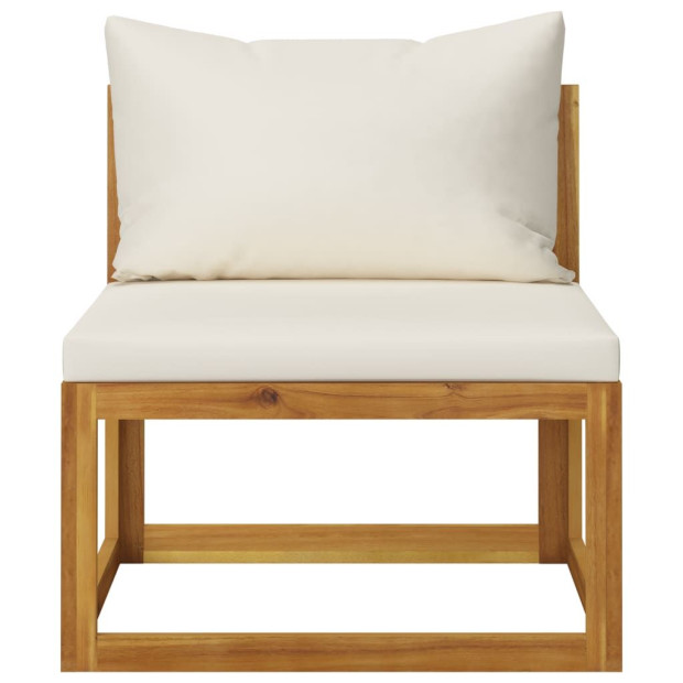 9 Piece Solid Acacia Wood Garden Lounge Set With Cushion Cream Image 8