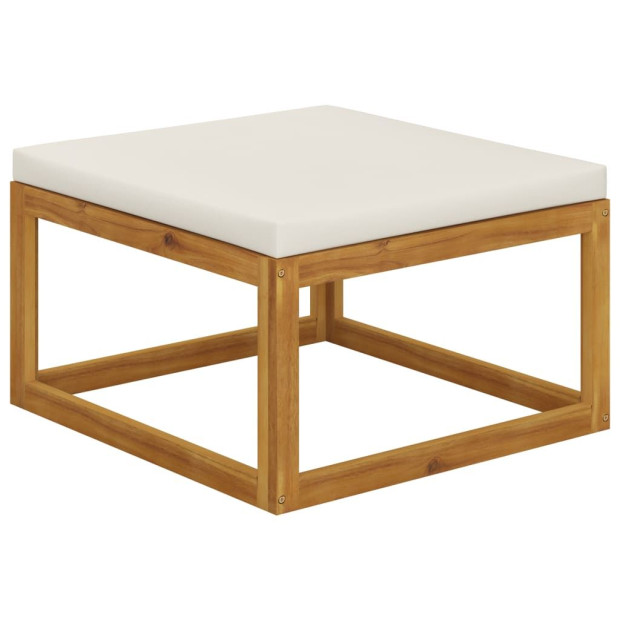 9 Piece Solid Acacia Wood Garden Lounge Set With Cushion Cream Image 9