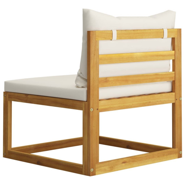 4 Piece Garden Solid Acacia Wood Lounge Set w/ Cushions Image 7