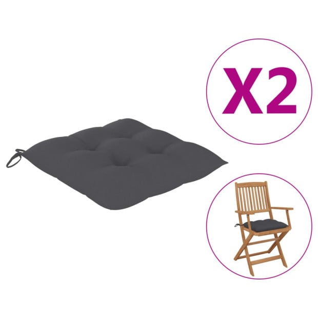 Chair Cushions 2 Pcs Anthracite 40x40x7 Cm Fabric