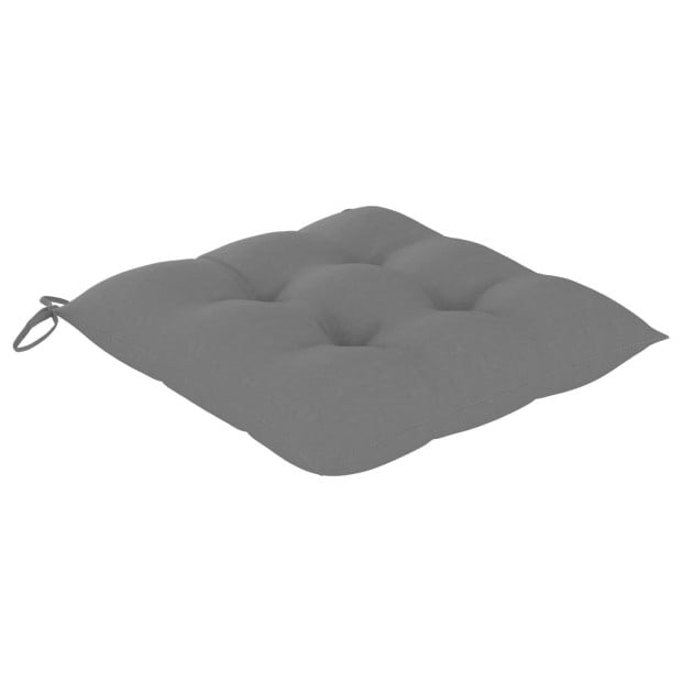 Chair Cushions 2 Pcs Grey 40x40x7 Cm Fabric Image 3