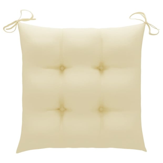 Chair Cushions 2 Pcs Cream White 40x40x7 Cm Fabric Image 2