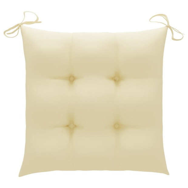 Chair Cushions 4 Pcs Cream White 40x40x7 Cm Fabric Image 2