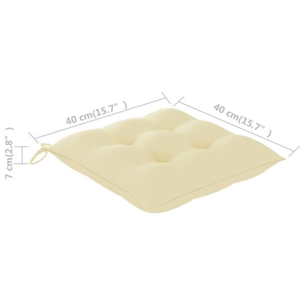 Chair Cushions 4 Pcs Cream White 40x40x7 Cm Fabric Image 6