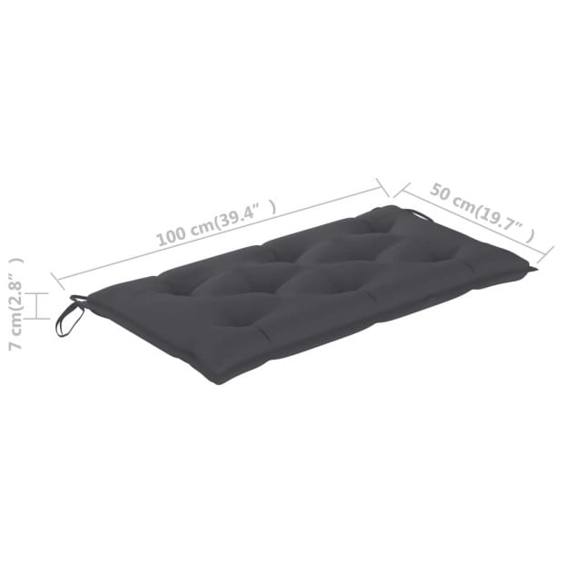 Garden Bench Cushion Anthracite 100x50x7 Cm Fabric Image 4