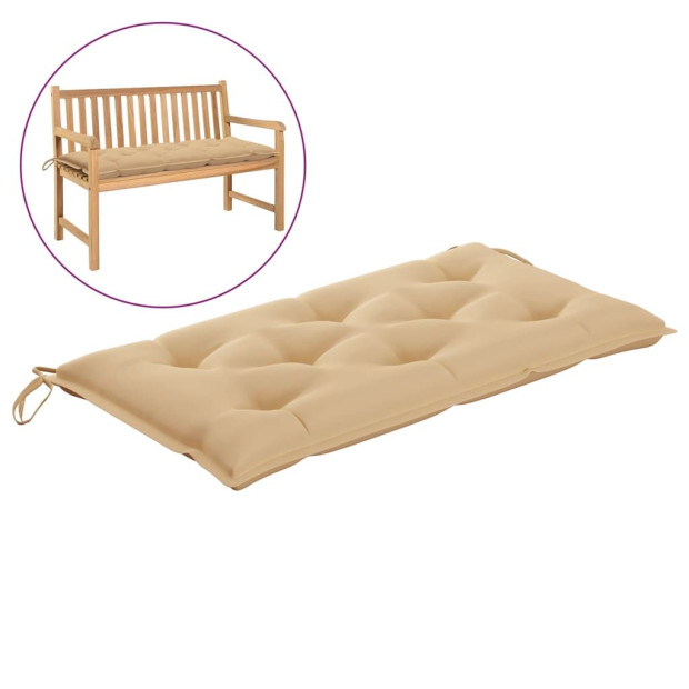 Garden Bench Cushion Beige 100x50x7 Cm Fabric