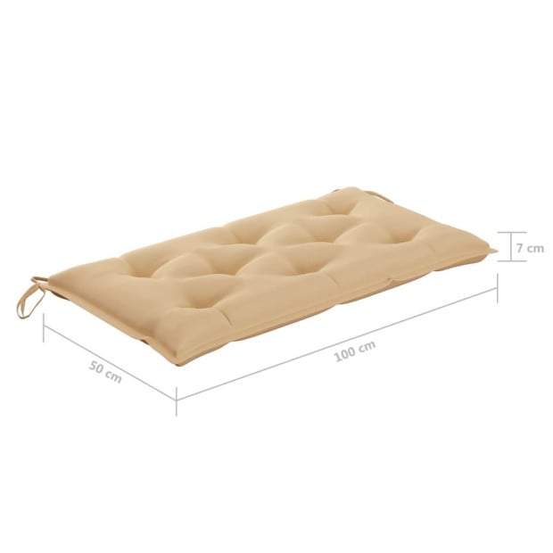 Garden Bench Cushion Beige 100x50x7 Cm Fabric Image 5