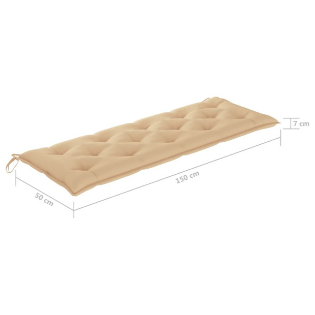 Garden Bench Cushion Beige 150x50x7 Cm Fabric Image 5