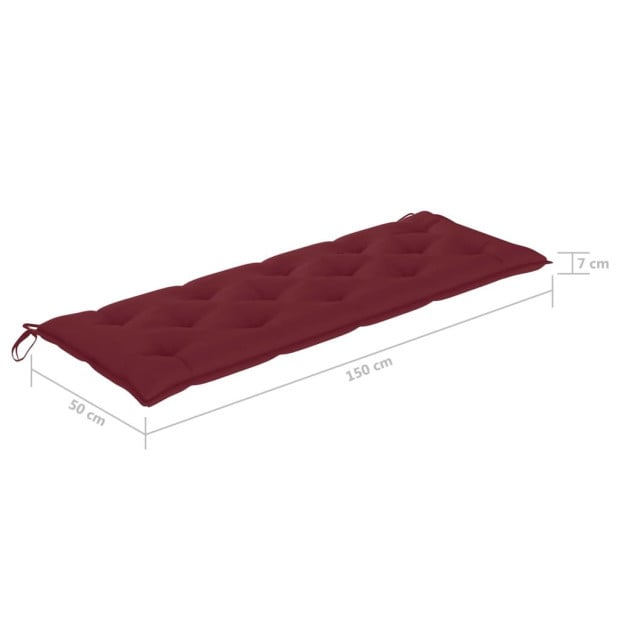 Garden Bench Cushion Wine Red 150x50x7 Cm Fabric Image 5