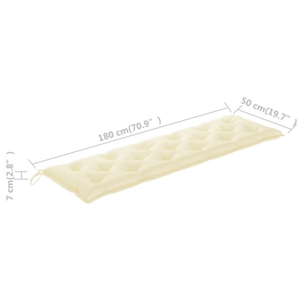 Garden Bench Cushion Cream White 180x50x7 Cm Fabric Image 5