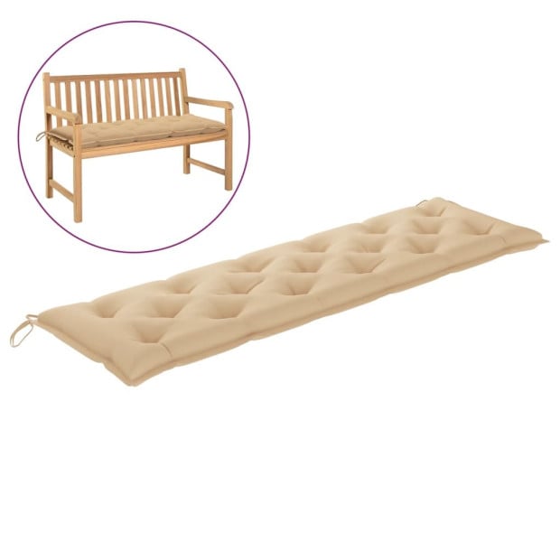 Garden Bench Cushion Beige 180x50x7 Cm Fabric