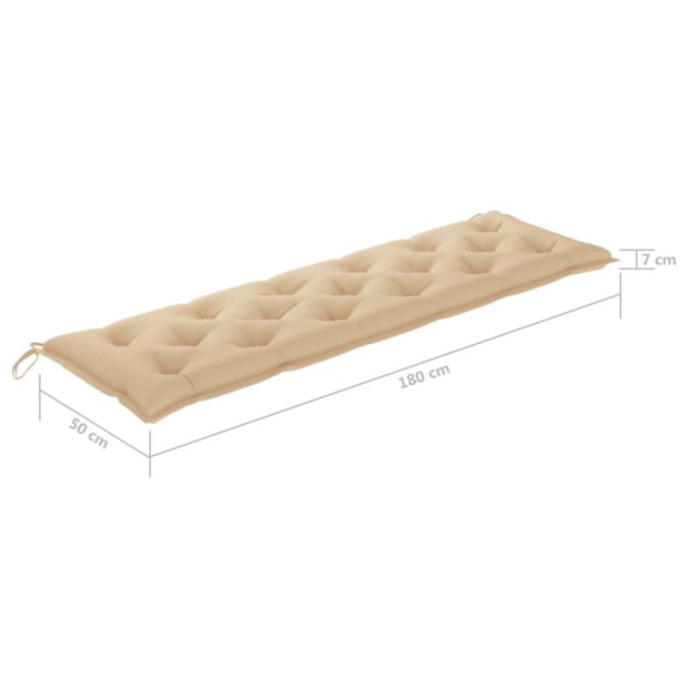 Garden Bench Cushion Beige 180x50x7 Cm Fabric Image 5