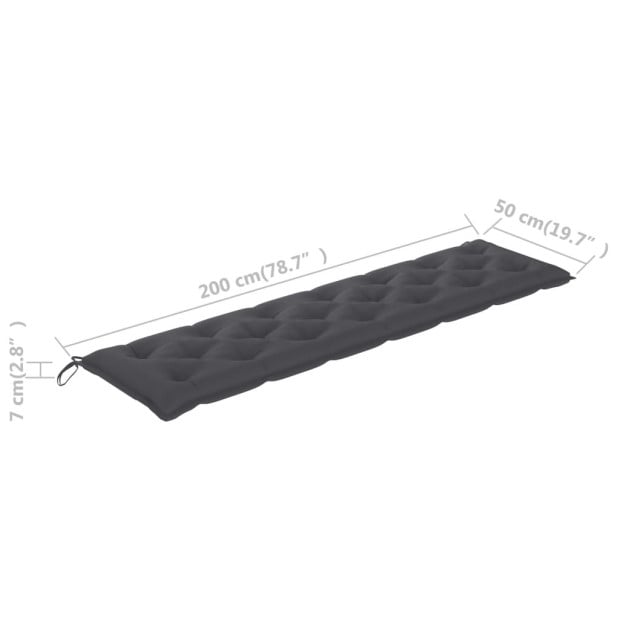 Garden Bench Cushion Anthracite 200x50x7 Cm Fabric Image 5