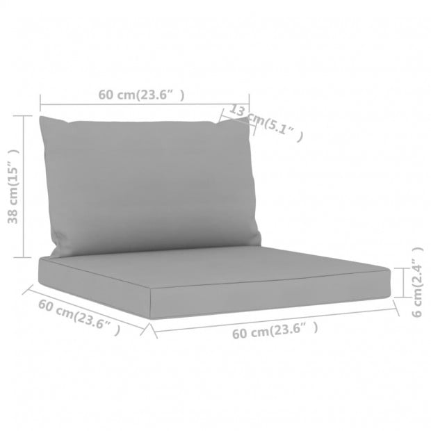 Pallet Sofa Cushions 2 Pcs Grey Fabric Image 5