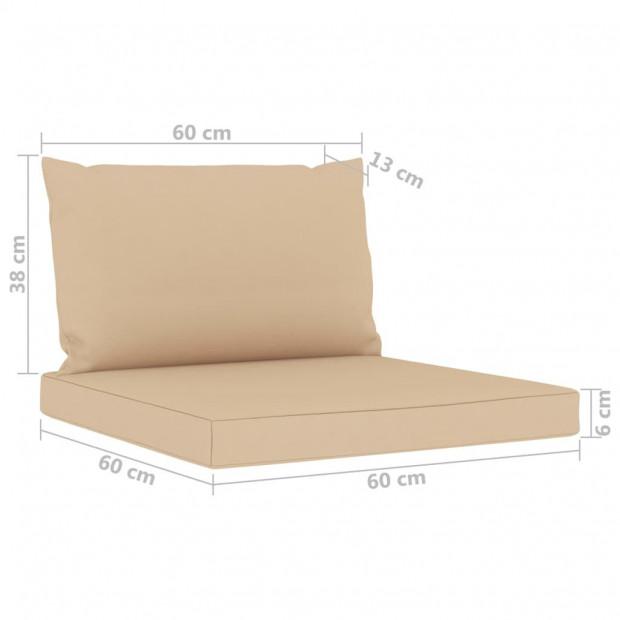 Pallet Sofa Cushions 2 Pcs Beige Fabric Image 5