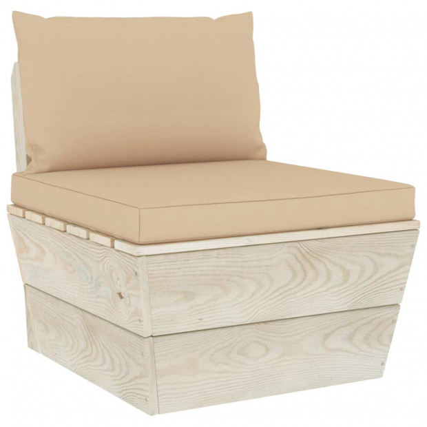 Pallet Sofa Cushions 2 Pcs Beige Fabric Image 6