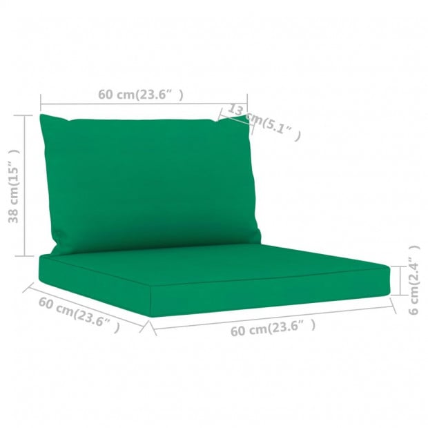 Pallet Sofa Cushions 2 Pcs Green Fabric Image 5