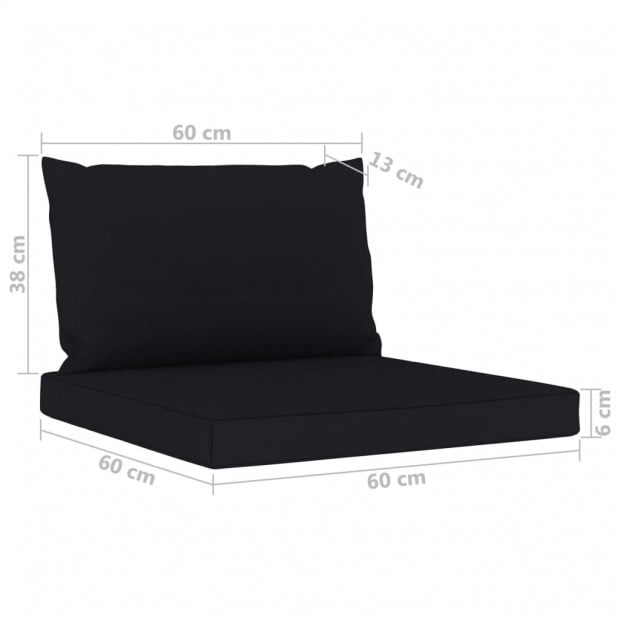 Pallet Sofa Cushions 2 Pcs Black Fabric Image 5