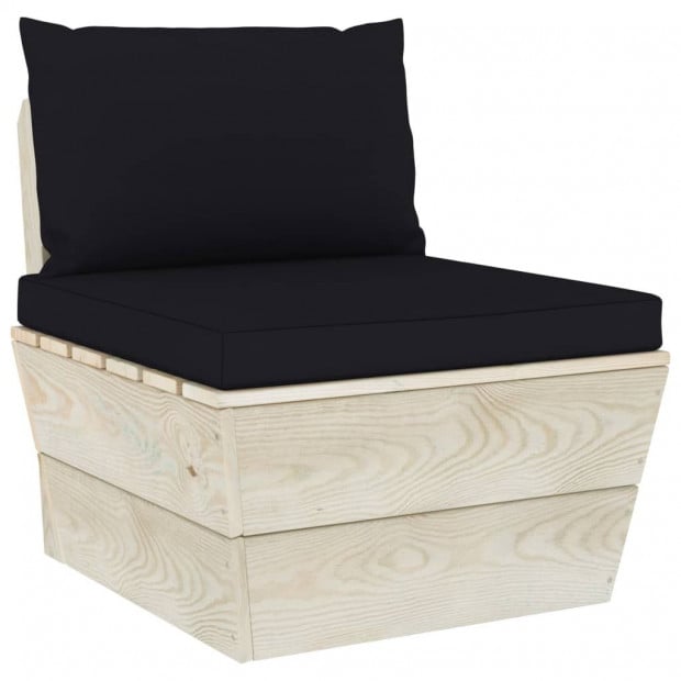 Pallet Sofa Cushions 2 Pcs Black Fabric Image 6