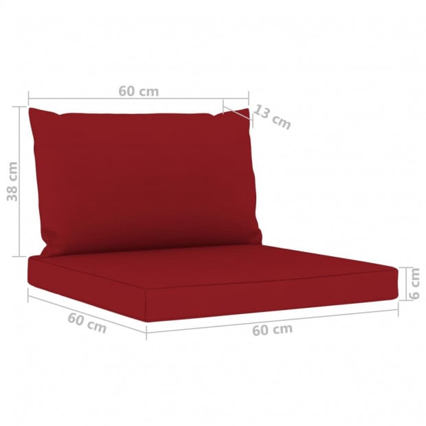 Pallet Sofa Cushions 2 Pcs Wine Red Fabric Image 5