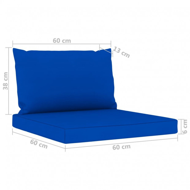 Pallet Sofa Cushions 2 Pcs Blue Fabric Image 5