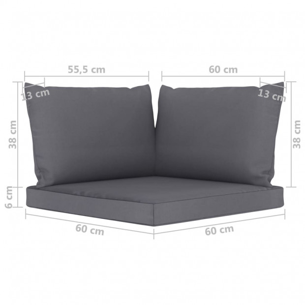 Pallet Sofa Cushions 3 Pcs Anthracite Fabric Image 5