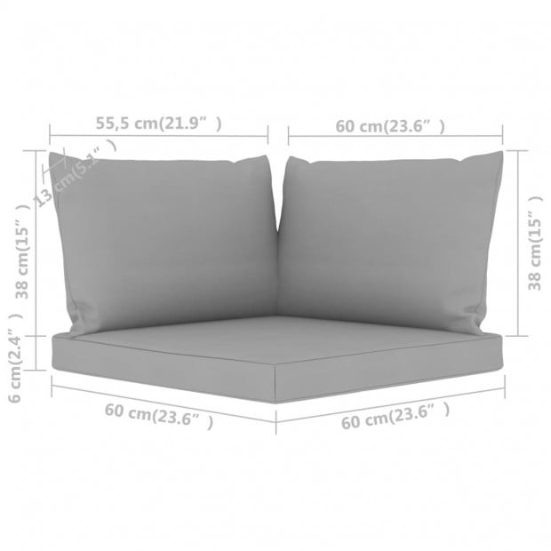 Pallet Sofa Cushions 3 Pcs Grey Fabric Image 5