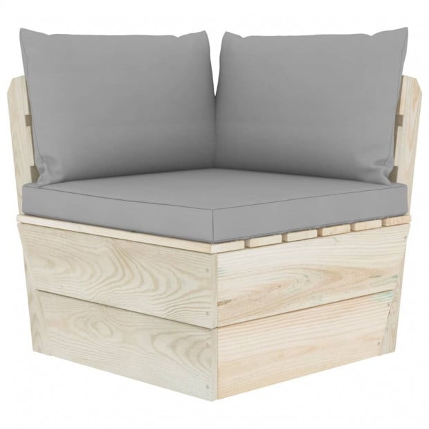 Pallet Sofa Cushions 3 Pcs Grey Fabric Image 6