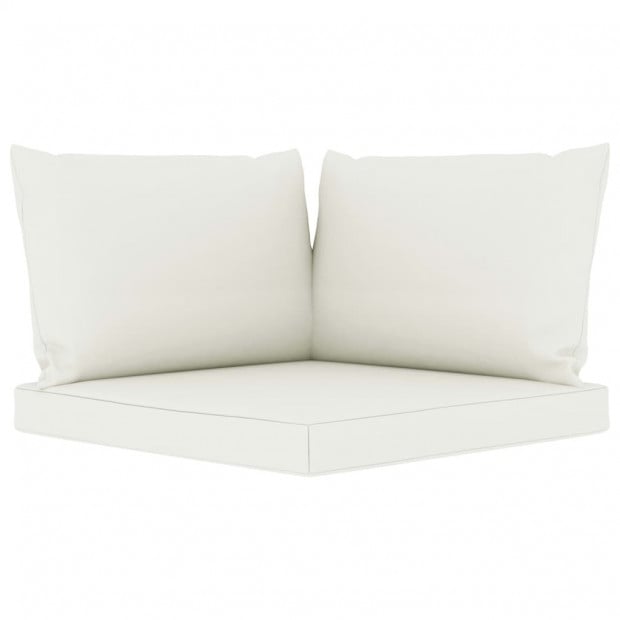 Pallet Sofa Cushions 3 Pcs Cream White Fabric