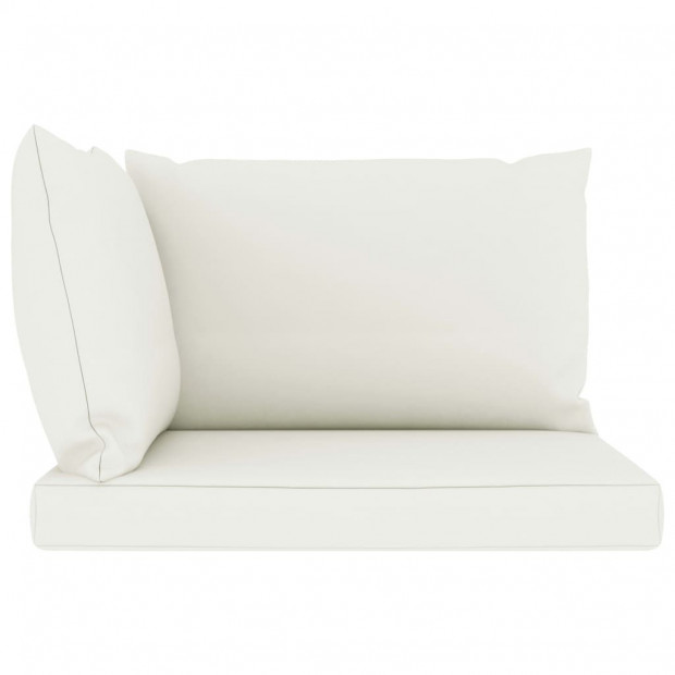 Pallet Sofa Cushions 3 Pcs Cream White Fabric Image 2