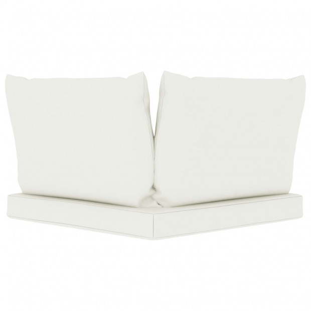 Pallet Sofa Cushions 3 Pcs Cream White Fabric Image 4
