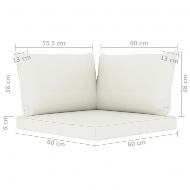 Pallet Sofa Cushions 3 Pcs Cream White Fabric Image 5